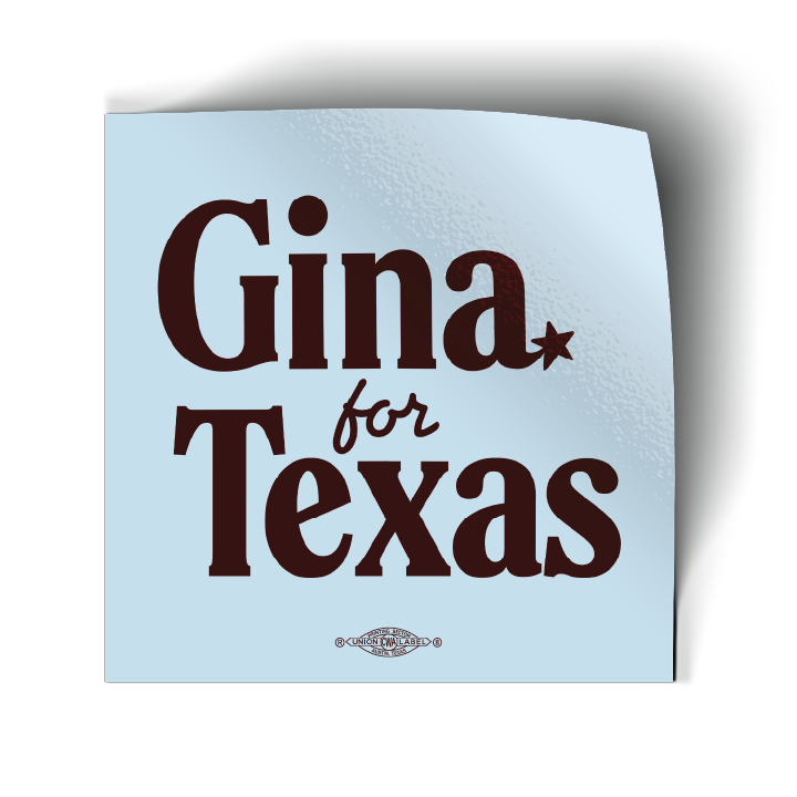Gina For Texas - Combo (4" x 4" Vinyl Sticker -- Pack of Two!)