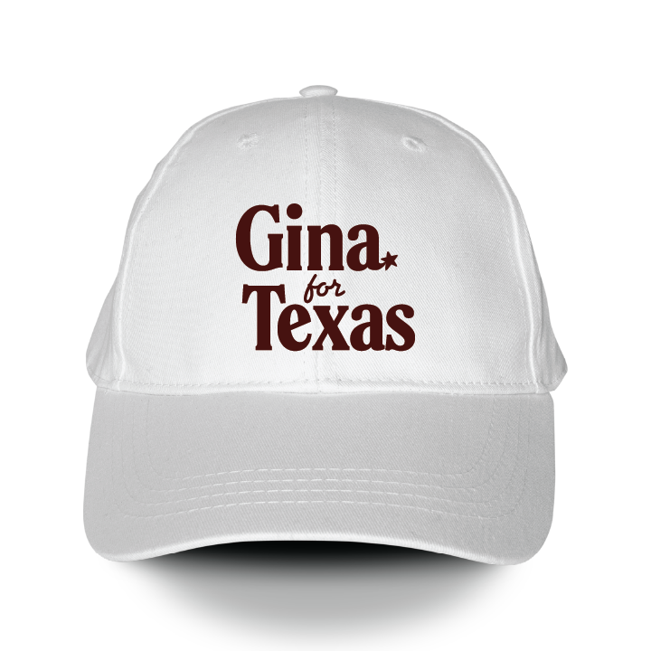 Gina For Texas (White Baseball Cap)
