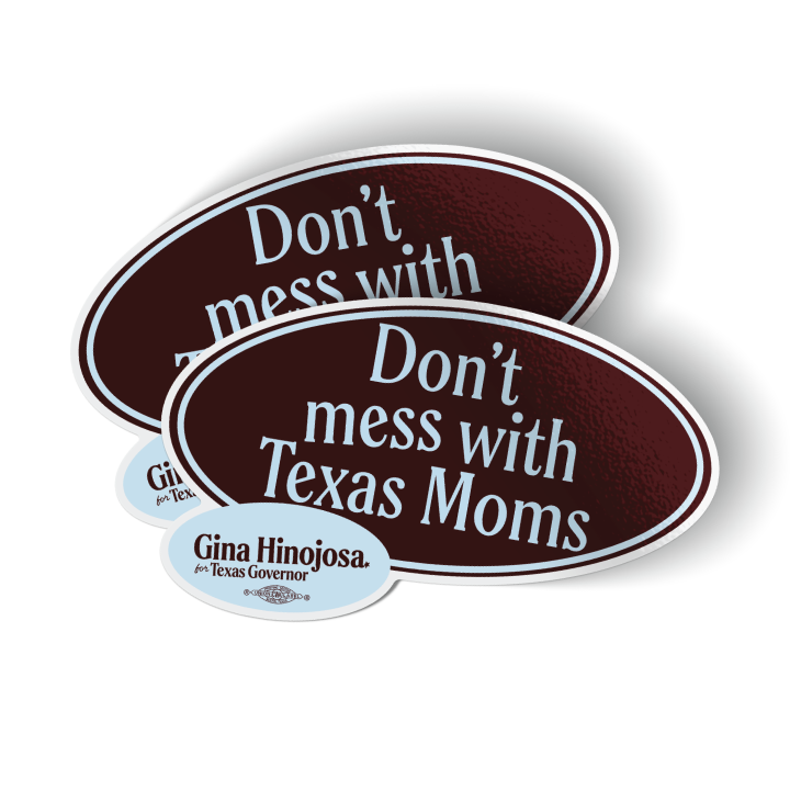 Don't Mess With Texas Moms (5" x 3" Vinyl Sticker -- Pack of Two!)