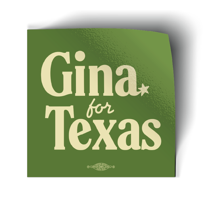 Gina For Texas - Combo (4" x 4" Vinyl Sticker -- Pack of Two!)