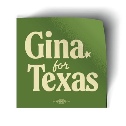 Gina For Texas - Combo (4" x 4" Vinyl Sticker -- Pack of Two!)