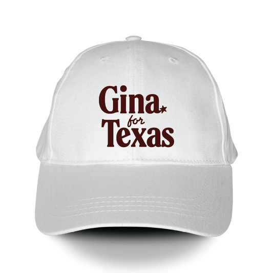Gina For Texas (White Baseball Cap)