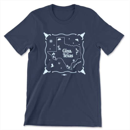 Texas Map (Navy Unisex Tee)