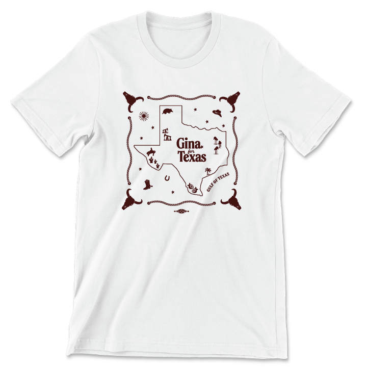 Texas Map (White Unisex Tee)