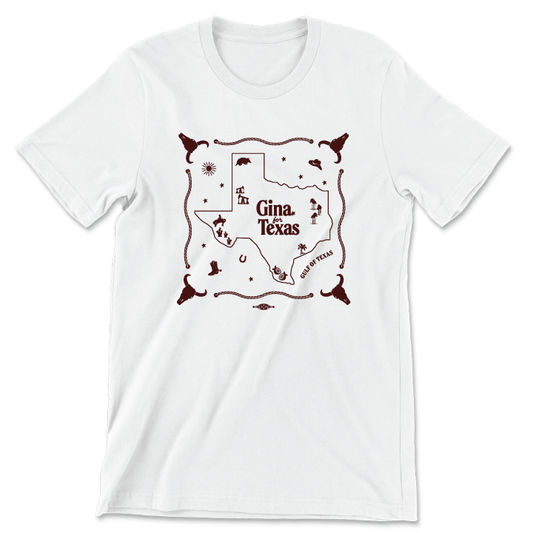 Texas Map (White Unisex Tee)